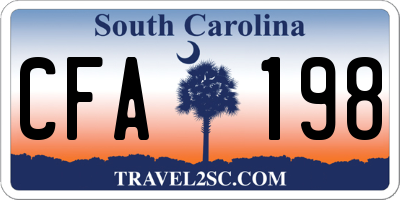 SC license plate CFA198