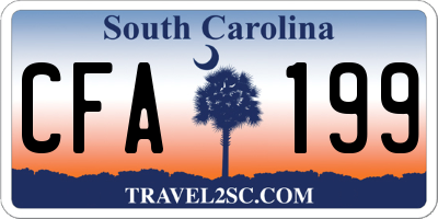 SC license plate CFA199