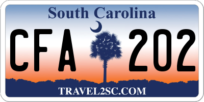 SC license plate CFA202