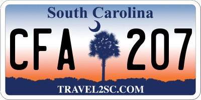 SC license plate CFA207