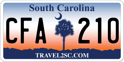 SC license plate CFA210