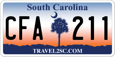 SC license plate CFA211