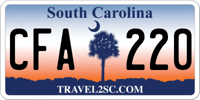 SC license plate CFA220