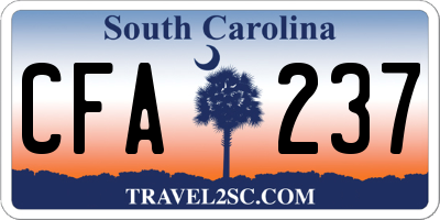 SC license plate CFA237