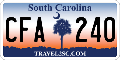 SC license plate CFA240