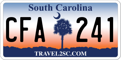 SC license plate CFA241