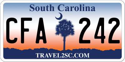 SC license plate CFA242
