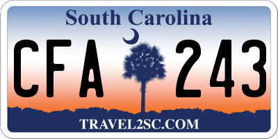 SC license plate CFA243