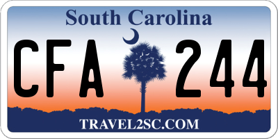 SC license plate CFA244