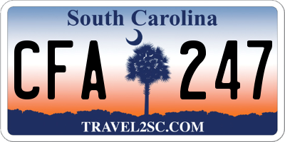 SC license plate CFA247