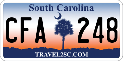 SC license plate CFA248