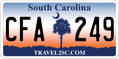 SC license plate CFA249