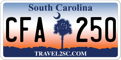SC license plate CFA250