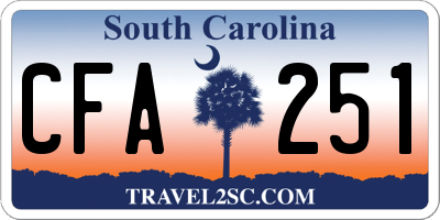 SC license plate CFA251
