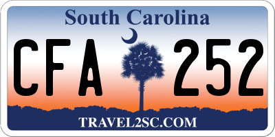 SC license plate CFA252