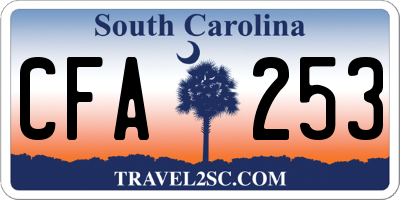 SC license plate CFA253