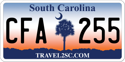 SC license plate CFA255
