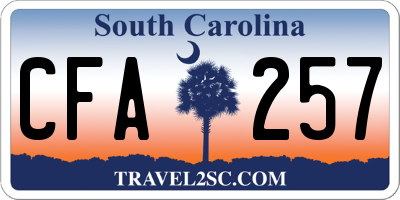 SC license plate CFA257