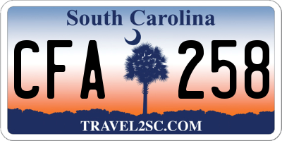 SC license plate CFA258