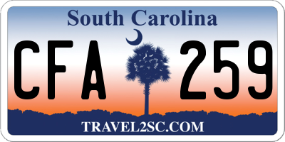 SC license plate CFA259