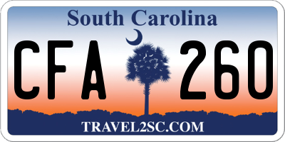 SC license plate CFA260