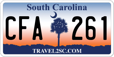 SC license plate CFA261