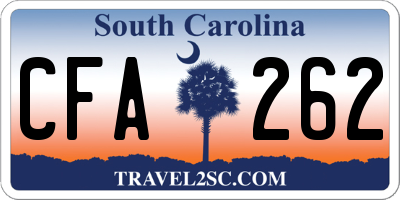 SC license plate CFA262