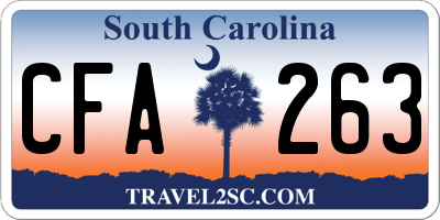 SC license plate CFA263