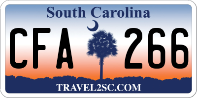 SC license plate CFA266