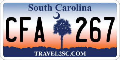 SC license plate CFA267