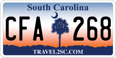 SC license plate CFA268