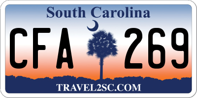 SC license plate CFA269