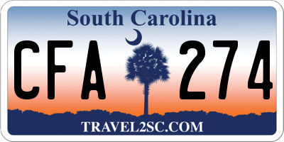 SC license plate CFA274
