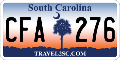 SC license plate CFA276