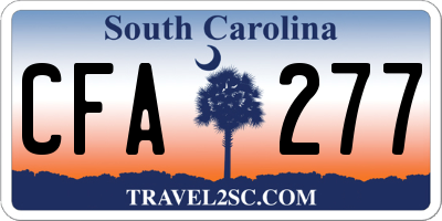 SC license plate CFA277
