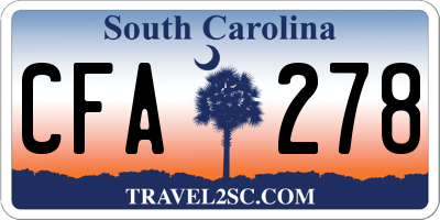 SC license plate CFA278