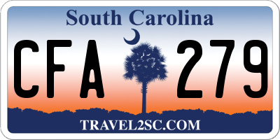 SC license plate CFA279