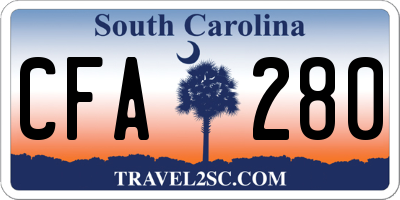 SC license plate CFA280