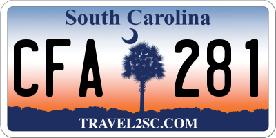 SC license plate CFA281
