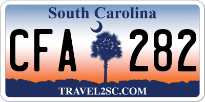 SC license plate CFA282