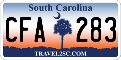 SC license plate CFA283