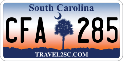 SC license plate CFA285