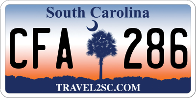 SC license plate CFA286