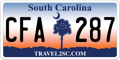 SC license plate CFA287