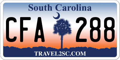 SC license plate CFA288