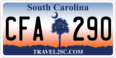 SC license plate CFA290
