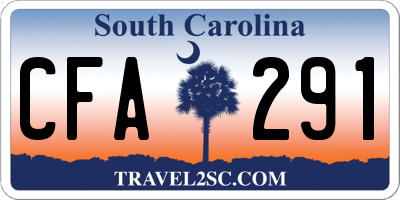 SC license plate CFA291