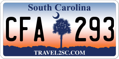 SC license plate CFA293