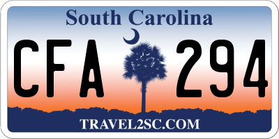 SC license plate CFA294