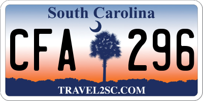 SC license plate CFA296